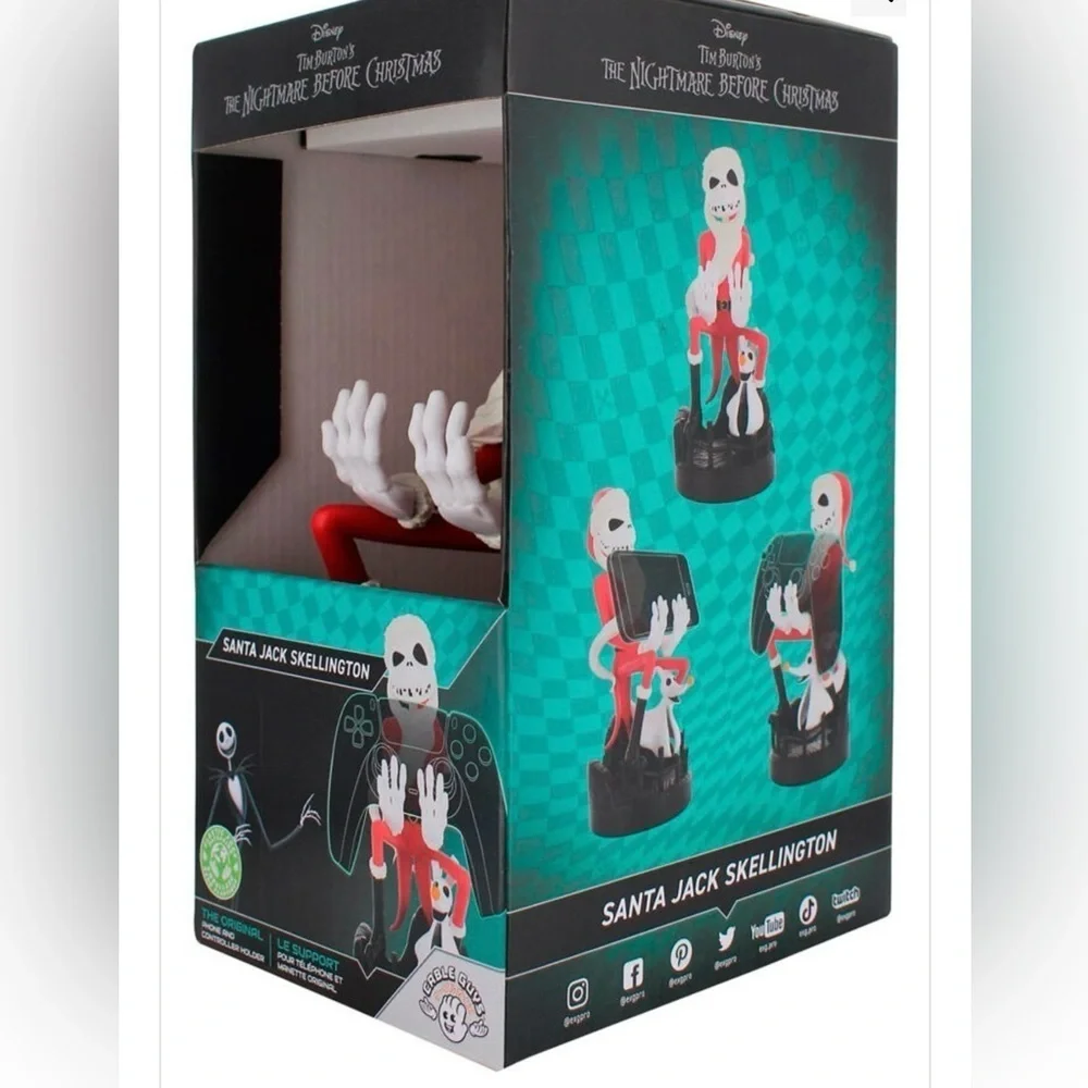 Black Controller Holder with Santa Skeleton Design